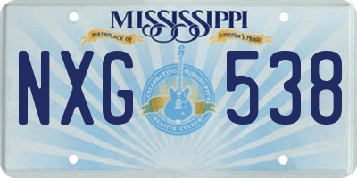 MS license plate NXG538