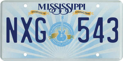 MS license plate NXG543