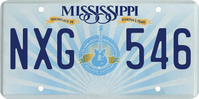MS license plate NXG546
