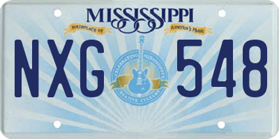 MS license plate NXG548