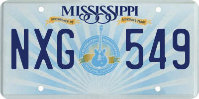 MS license plate NXG549