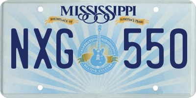 MS license plate NXG550