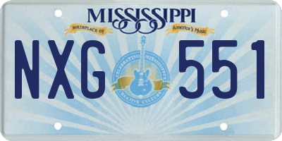 MS license plate NXG551