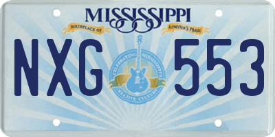 MS license plate NXG553
