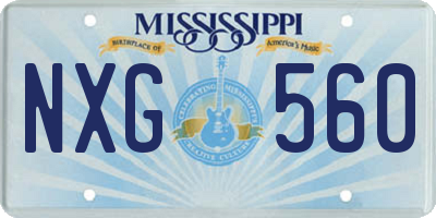 MS license plate NXG560
