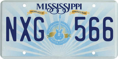 MS license plate NXG566