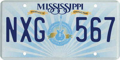 MS license plate NXG567
