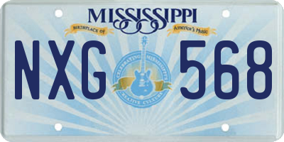 MS license plate NXG568