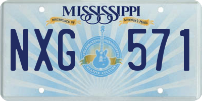 MS license plate NXG571