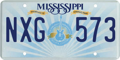 MS license plate NXG573