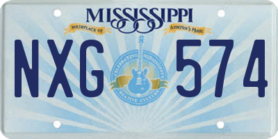 MS license plate NXG574