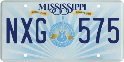 MS license plate NXG575