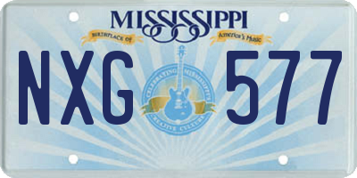 MS license plate NXG577