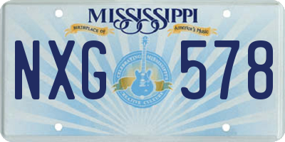 MS license plate NXG578