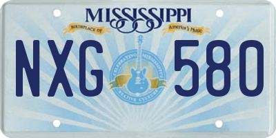 MS license plate NXG580