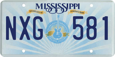 MS license plate NXG581