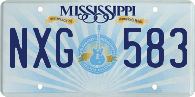 MS license plate NXG583