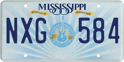 MS license plate NXG584
