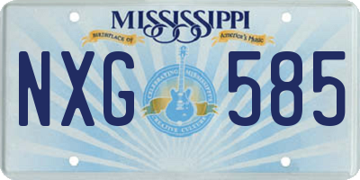 MS license plate NXG585