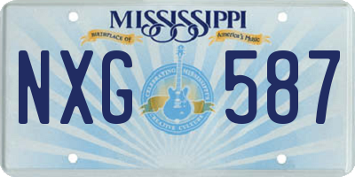 MS license plate NXG587