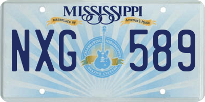 MS license plate NXG589