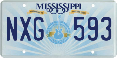 MS license plate NXG593