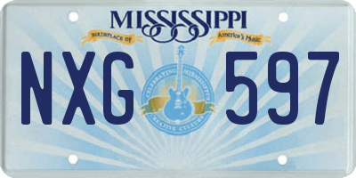 MS license plate NXG597