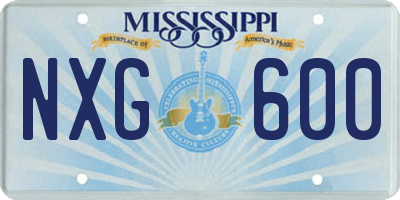 MS license plate NXG600