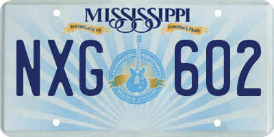MS license plate NXG602
