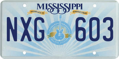 MS license plate NXG603