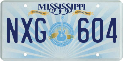 MS license plate NXG604