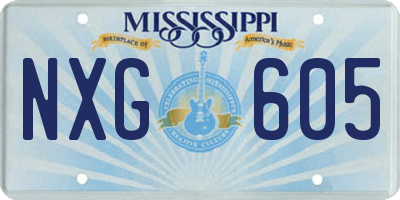 MS license plate NXG605