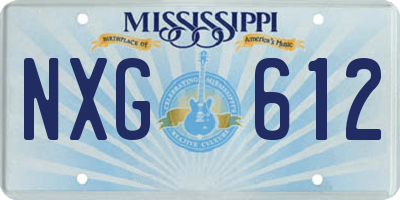MS license plate NXG612