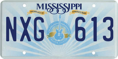 MS license plate NXG613
