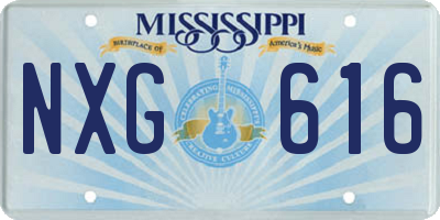 MS license plate NXG616