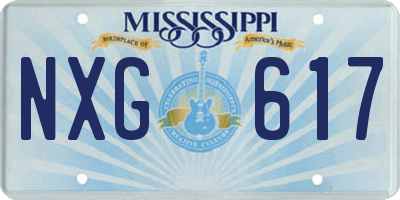 MS license plate NXG617