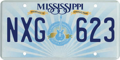 MS license plate NXG623
