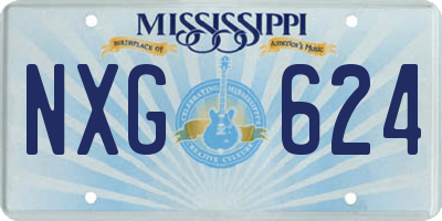 MS license plate NXG624