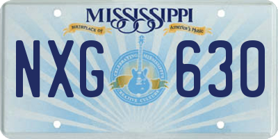 MS license plate NXG630