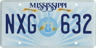 MS license plate NXG632