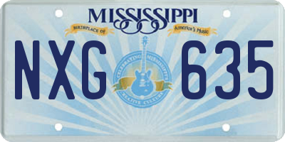 MS license plate NXG635