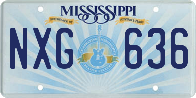 MS license plate NXG636