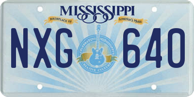 MS license plate NXG640