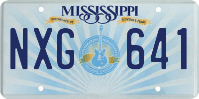 MS license plate NXG641