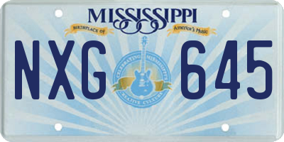 MS license plate NXG645