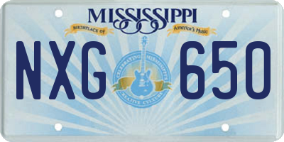 MS license plate NXG650
