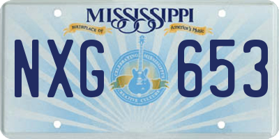 MS license plate NXG653