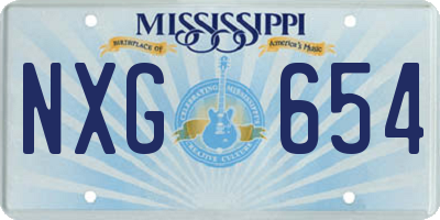 MS license plate NXG654
