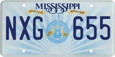 MS license plate NXG655