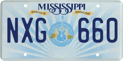 MS license plate NXG660